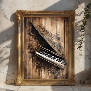 Rustic Vintage Piano Art Print: Digital Download