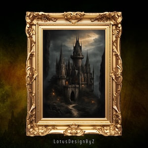 Gothic Burg Kunstdruck, Gothic Burg Poster, Burg Burg Ölgemälde, Burg Wandkunst, Gothic Burg Wandkunst, Viktorianische Burg Wandkunst