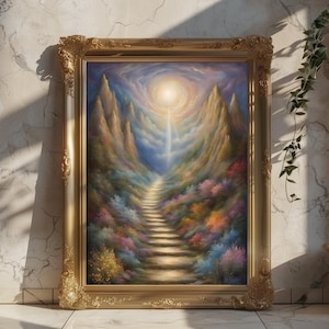 Stairway to Heaven Poster, Way to Heaven Wall Art, God's Kingdom, Gateway to Heaven, Christian Art, Peaceful Wall Decor, Spiritual Wall Art