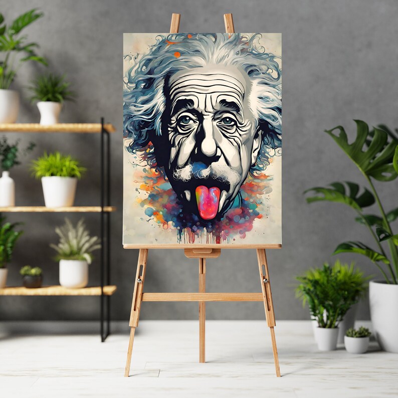 Albert Einstein Watercolor Printable Art, Watercolor Effect Einsteinart ...