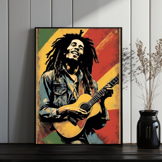 Retro Bob Marley Poster: Vintage Reggae Music Art (digital