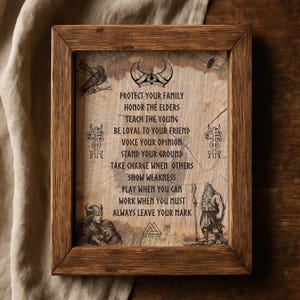 ヴァルクヌート・ヴァイキング・コード ヴィンテージポスター：北欧神話アート（デジタルダウンロード）