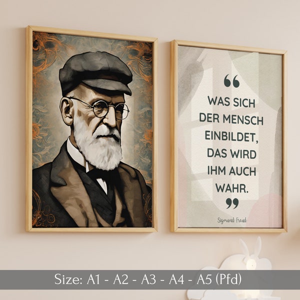 Sigmund Freud Quote Poster - Psychologist Office Poster, Therapist Wall Art, Psychology Poster, Therapy, Emotions Poster-