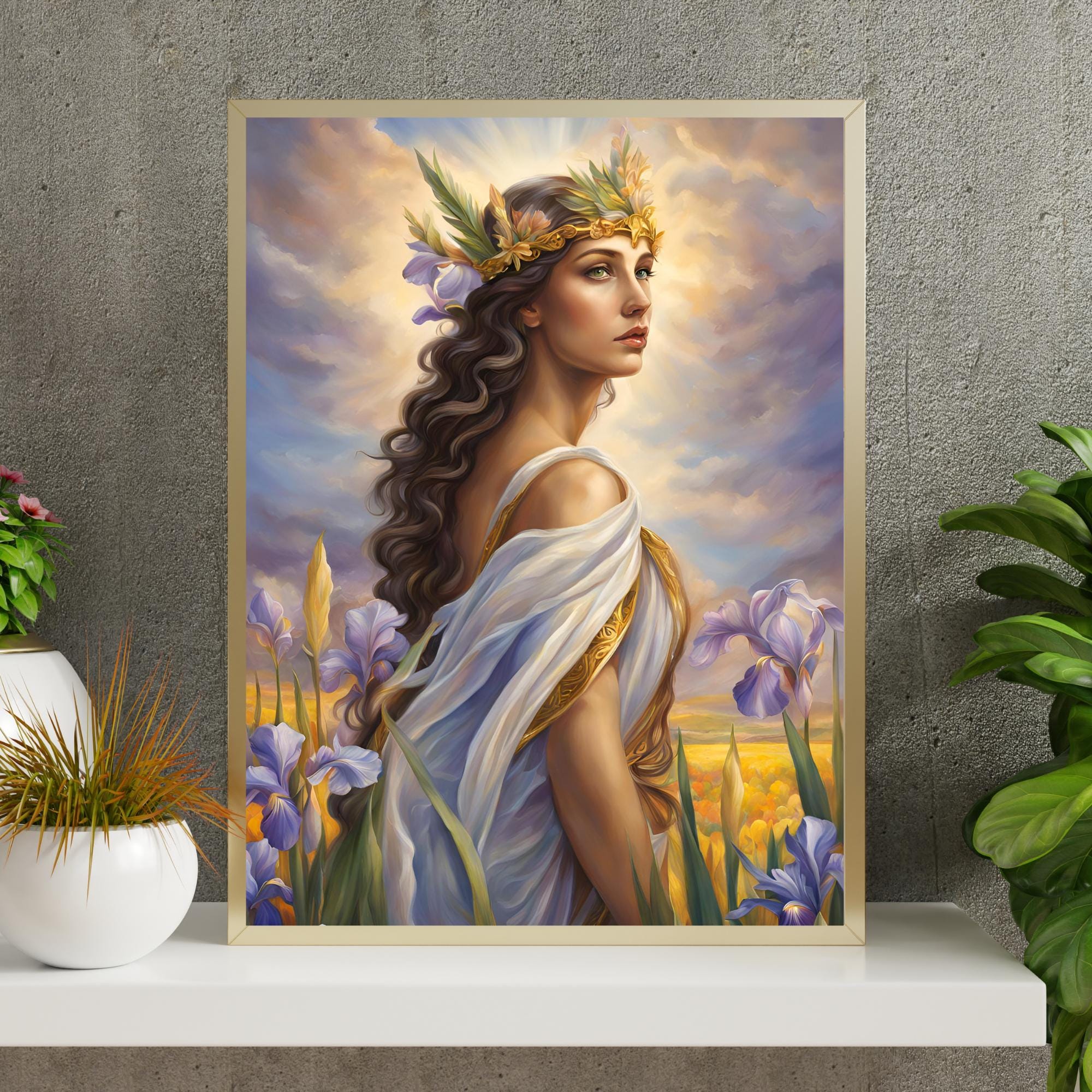Iris Greek Goddess Poster , Iris Wall Art, Goddess of the Rainbow and ...