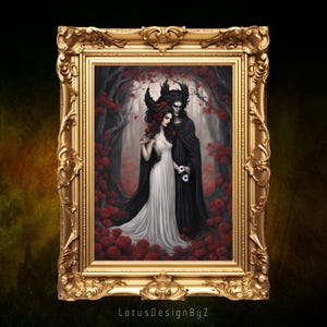 Hades and Persephone Art Print: Gothic Romance Poster (Digital Download)