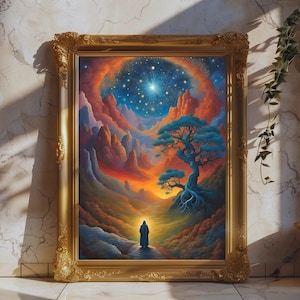 Shamanic Journey Art Print: Tribal Mystical Wall Decor (Digital Download A1-A5 JPGs)