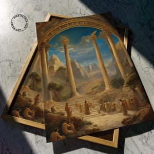 Ancient Thebes Wall Art, Greek Mythology Print, Classical Temple Ruins Decor image 7
