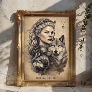 Lagertha Viking Art Print: Vintage Nordic Decor (Digital Download)