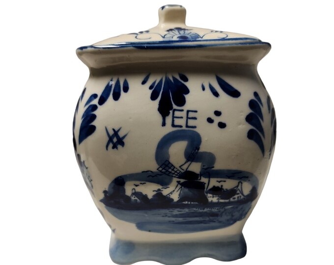 Vintage Delft Deco Holland Tea Caddy - Etsy