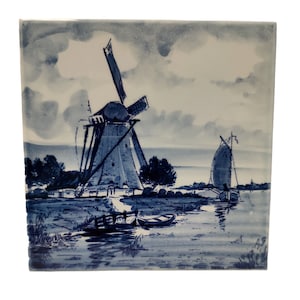 Mid-century Ceramiques d&#39;Hemixen Delft Tile