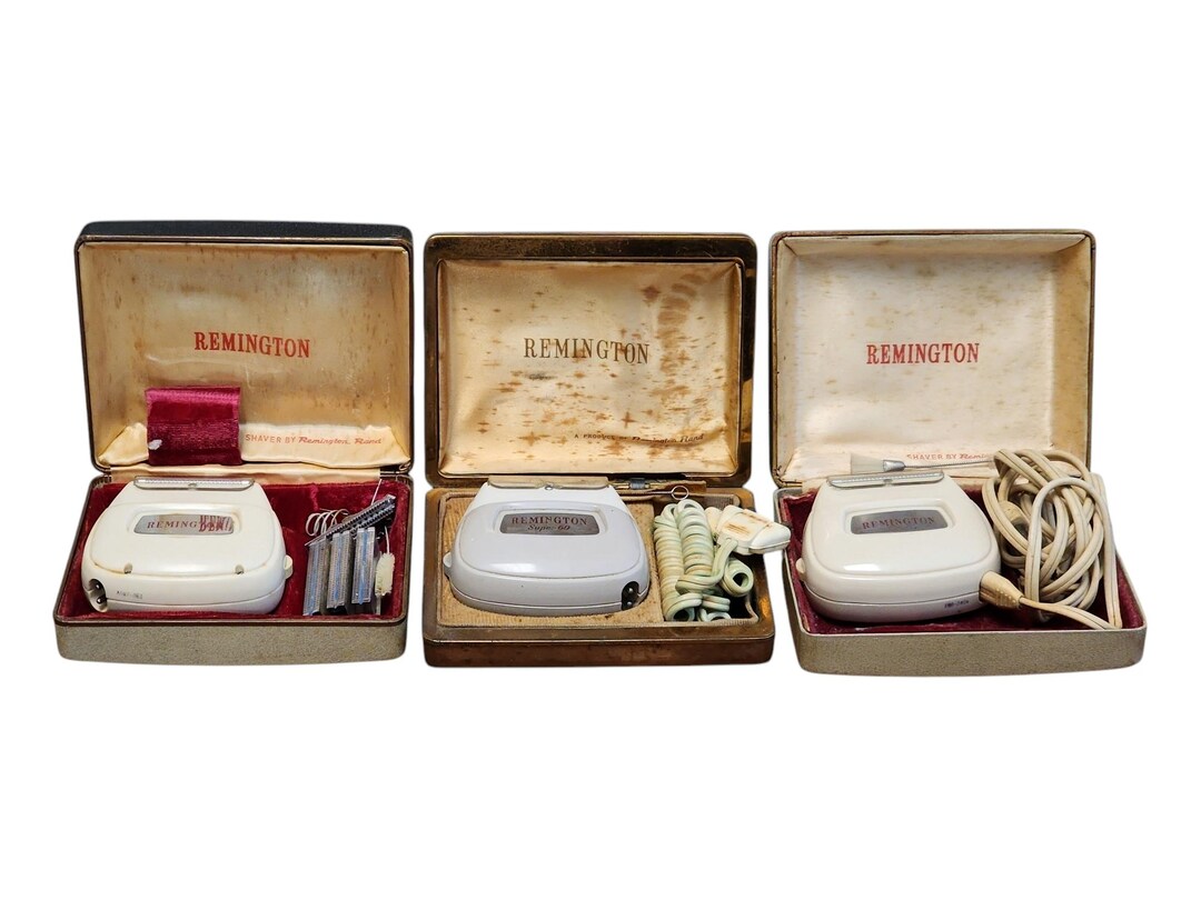 Trio of 1950s English Remington Rollectric Razors and Cases - Etsy