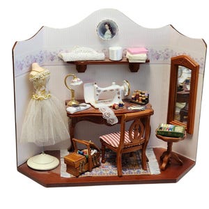 Vintage Reutter Porzellan Miniature Doll House Sewing Room