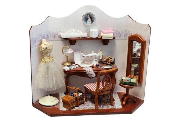 Vintage Reutter Porzellan Miniature Doll House Sewing Room - Etsy