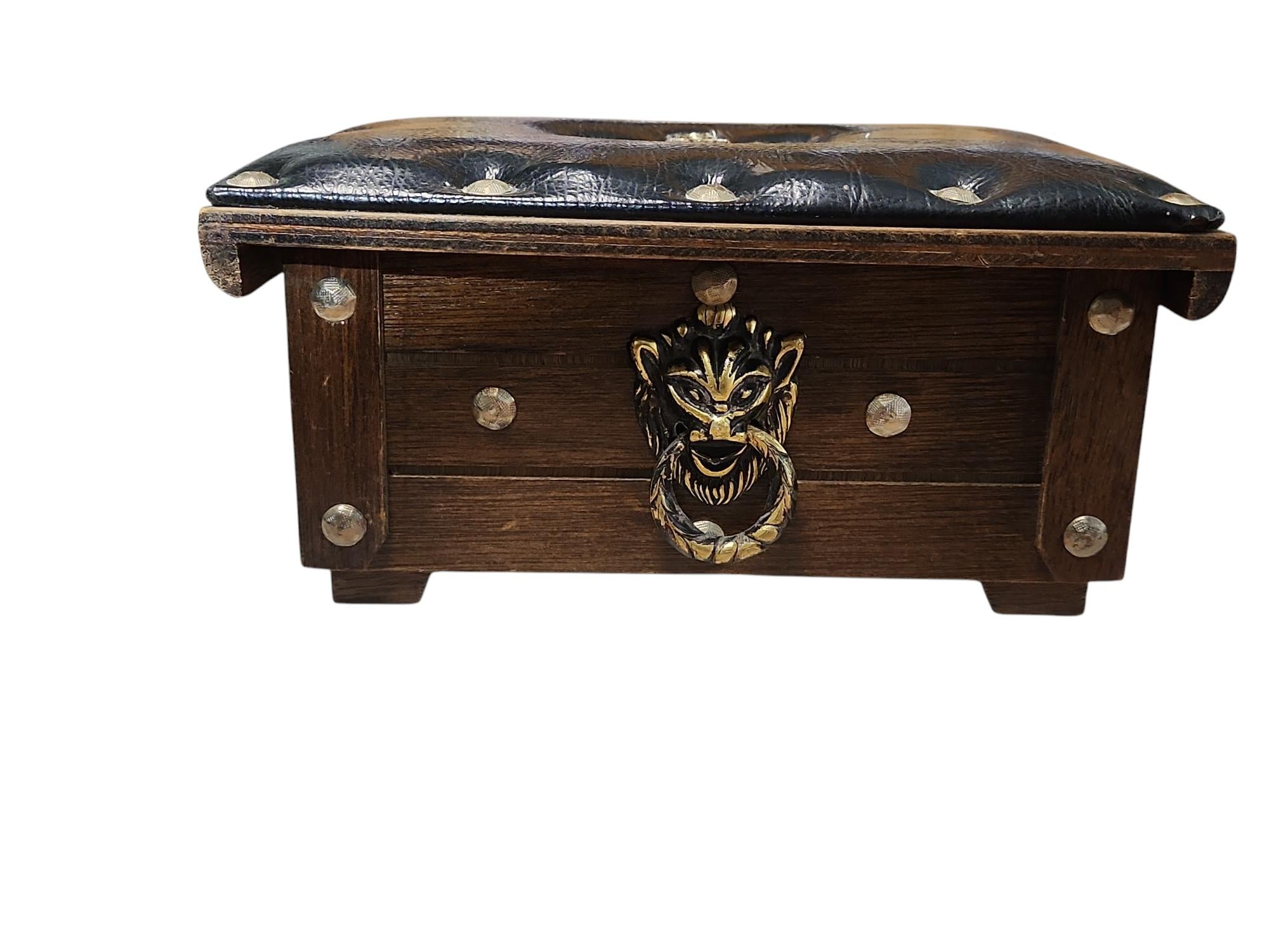 Mid Century S. Sper Bijou Leather Top Wooden Chest - Etsy