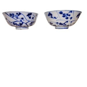 19th Century Chinese Tek Sing Shipwreck Bowls- a Pair