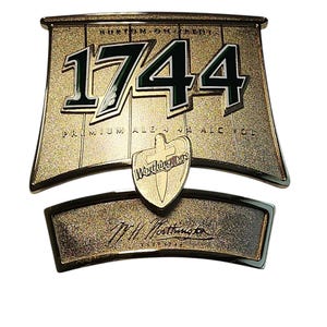 Clip metallica vintage per pompa di birra Worthington's 1744 Ale inglese.