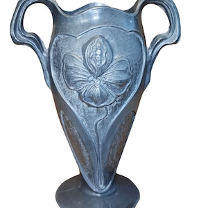 Antique Art Nouveau Pewter Vase