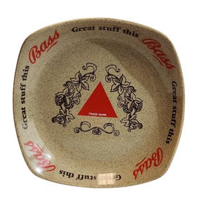 Posacenere da pub inglese Bass Ale degli anni '70