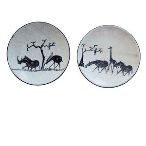 Vintage African Soapstone Decorative Plates