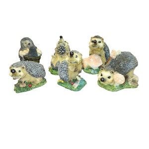 Vintage Hedgehog Figurine Collection - Six Pieces
