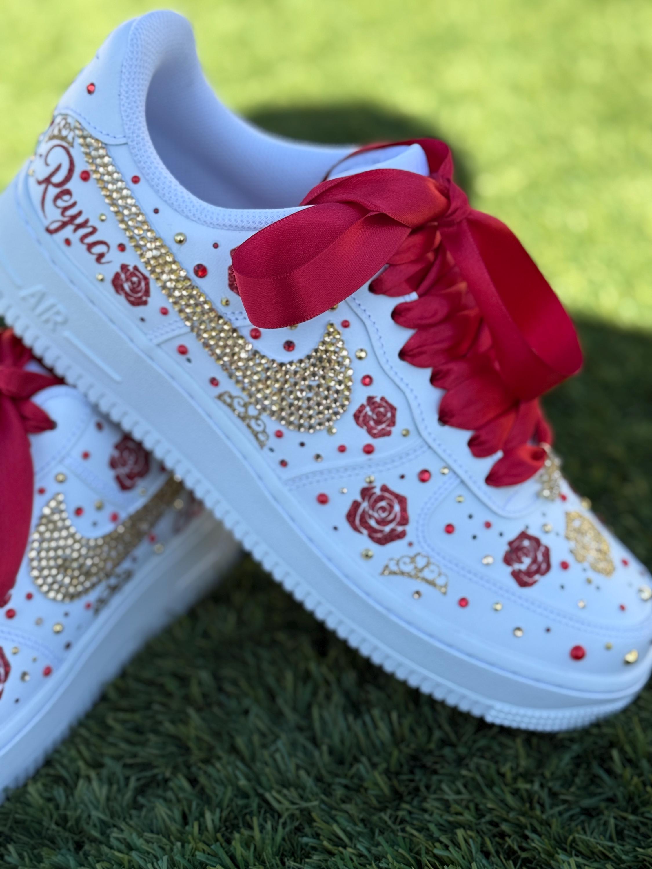 rose print nikes