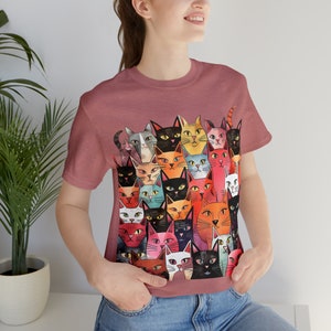 Cute Cat Design Unisex Jersey Short Sleeve Tee - Cat Lover T-Shirt - Unique Gift for Cat Enthusiasts - Unisex - Short Sleeve - Cat Gifts