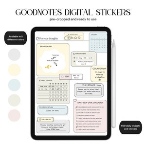 2025 Edition 500+ Daily Widget Digital Planner Sticker iPad Goodnotes Stickers Pre-cropped Bullet Journal Stickers Aesthetic Sticker Pastel