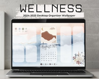 Wellness Series 2024-2025 Desktop Organizer Wallpaper Folder Icon Set Mac Desktop Wallpaper Digital Calendar Desktop Folder Icons Set