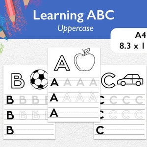 Simple Printable Alphabet Tracing Worksheets A-Z Picture Coloring Name Trace Worksheet Handwriting Page Kids Name Writing