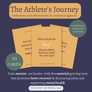 The Athlete's Journey: kaarten met reflecties en bevestigingen. Topsporters en coaches, tools om topprestaties te verbeteren. Geel