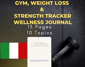 Planificador de fitness y bienestar / Seguimiento de comidas, entrenamiento y actividad física (PDF imprimible)