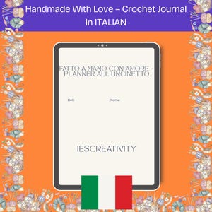 Planificador de crochet imprimible en italiano (PDF): inventario de hilos y ganchillos, seguimiento de proyectos, registro de patrones, planificador de regalos, diario digital de crochet y organizador.
