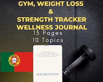 Planificador de fitness en portugués: seguimiento de entrenamientos, comidas y actividad física (PDF)