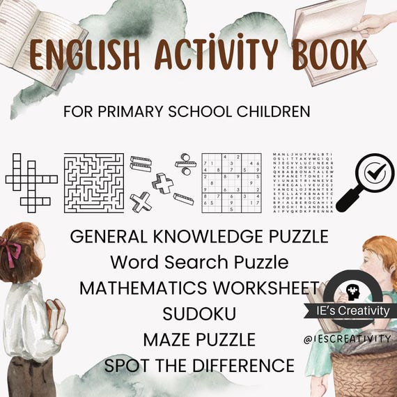 Libro di puzzle per bambini in inglese Totale 479 pagine