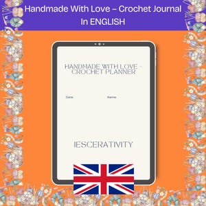 Planificador de crochet imprimible en PDF: inventario de hilos y ganchillos, seguimiento de proyectos, registro de patrones, planificador de regalos y diario digital de crochet.