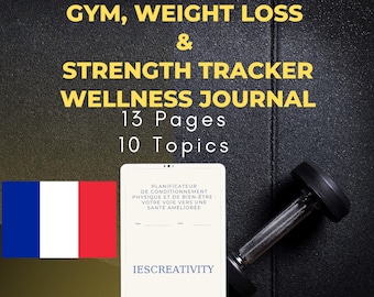 Planificador de fitness francés: seguimiento de entrenamientos, comidas y actividad física (PDF)