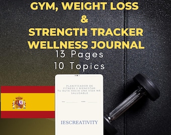 Planificador de ejercicios en español: Seguimiento de entrenamientos, comidas y actividad física (PDF)