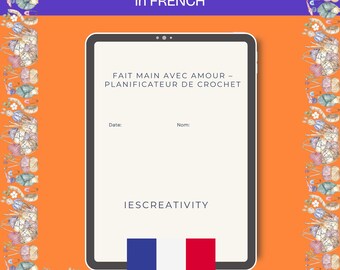 Planificador de crochet francés: organizador de proyectos, hilos y patrones (PDF imprimible)