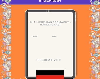 Planificador de crochet en alemán (PDF): Seguimiento de proyectos e inventario (Descarga digital)