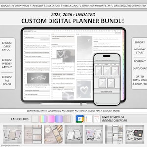 DIGITAL PLANNER | Goodnotes Planner | 2025 2026 Undated Planner, Daily iPad Planner BUNDLE, Weekly Notability Planner, Monthly Dated Planner