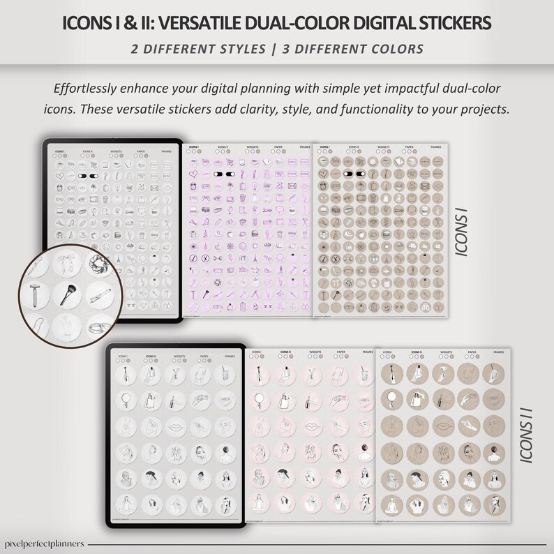 Precropped iPad Stickers | Digital GoodNotes Sticker Book - Minimalist, Aesthetic, and Planner-Friendly Designs