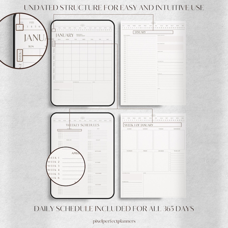 College & Study Planner for GoodNotes | Student Digital Planner | School & Daily iPad Planner | Undated Academic Planner