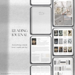 Diario de lectura digital / Registro de lectura / Rastreador de libros, Lista de lectura, Diario Goodnotes, Estantería digital, Planificador de lectura para iPad, Cuaderno