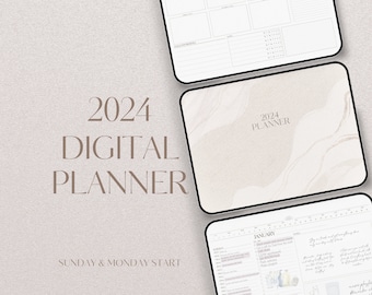Planificateur numérique 2024, Planificateur Goodnotes, Planificateur iPad, Planificateur daté paysage, Planificateur TDAH, Planificateur d’objectifs, Planificateur de vie quotidienne Notability
