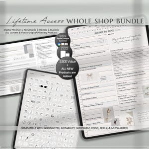 Digital Planner SHOP BUNDLE | Digital Stickers | iPad Journal, Goodnotes Notebook, Adhd Life Templates, Daily, Weekly Monthly, Dated/Undated