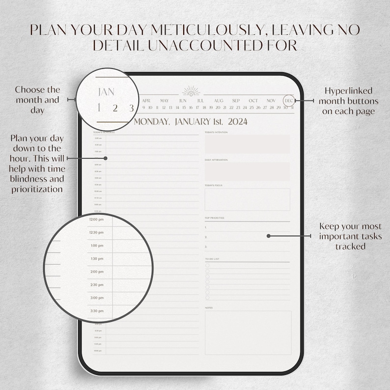 Digital Journal | Daily Notability Planner | DATED GoodNotes Digital Planner 2024 | iPad Planner | 2024 Digital Planner
