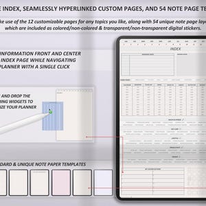 2026 digital ADHD friendly planner fully dated with detailed daily pages, vertical modern design for Goodnotes Notability iPad Samsung Tab digital planning