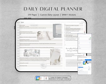 Digital planner- UNDATED | Goodnotes Planner | iPad planner | Notability Planner, Landscape Digital Journal, Digital Calendar, Daily Planner