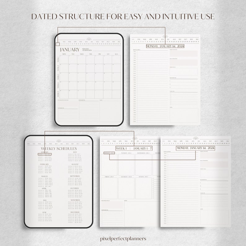 Digital Journal | Daily Planner | DATED GoodNotes Digital Planner 2024 | 2024 Digital Planner | iPad Planner