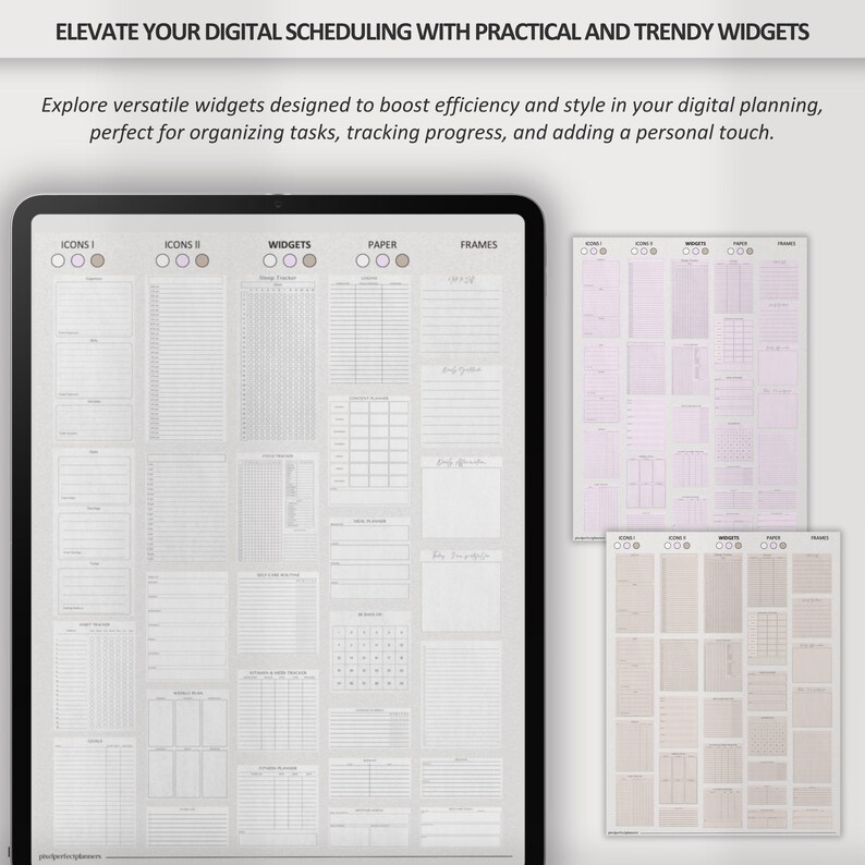 Aesthetic Digital Stickers | GoodNotes Precropped PNG Sticker Book for iPad – Minimalist and Cute Planner Stickers